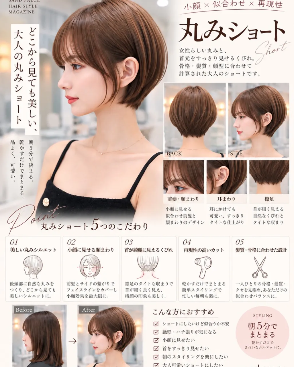 【丸みショートとくびれショート、何が違う?】