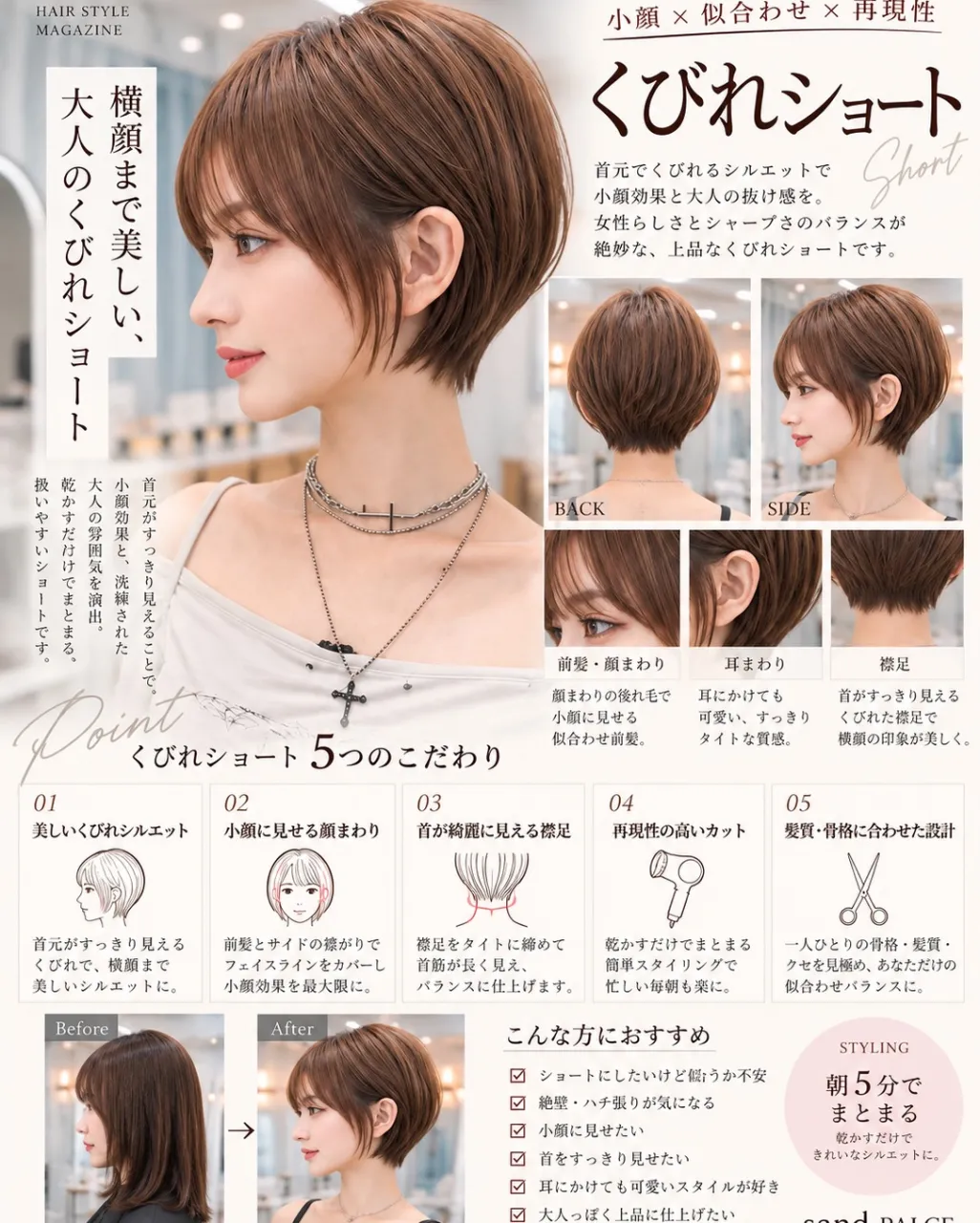 【丸みショートとくびれショート、何が違う?】